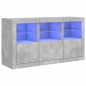 vidaXL Aparador con luces LED gris hormigón 123x37x67 cm vidaXL Aparador con luces LED gris hormigón 123x37x67 cm