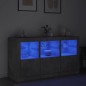 vidaXL Aparador con luces LED gris hormigón 123x37x67 cm vidaXL Aparador con luces LED gris hormigón 123x37x67 cm