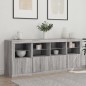 vidaXL Aparador con luces LED gris Sonoma 163x37x67 cm