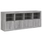 vidaXL Aparador con luces LED gris Sonoma 163x37x67 cm