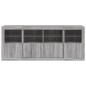 vidaXL Aparador con luces LED gris Sonoma 163x37x67 cm
