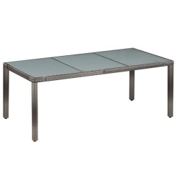 vidaXL Set de comedor de jardín 9 pzas y cojines ratán sintético gris