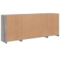 vidaXL Aparador con luces LED gris Sonoma 163x37x67 cm