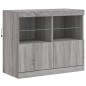 vidaXL Aparador con luces LED gris Sonoma 163x37x67 cm