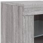 vidaXL Aparador con luces LED gris Sonoma 163x37x67 cm