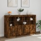 vidaXL Aparador con luz LED 3 pzas madera de ingeniería roble ahumado vidaXL Aparador con luz LED 3 pzas madera de ingeniería roble ahumado