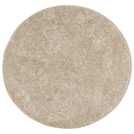 vidaXL Alfombra pelo largo aspecto brillante ISTAN beige Ø 120 cm