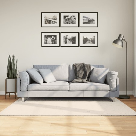 vidaXL Alfombra pelo largo aspecto brillante ISTAN crema 140x200 cm