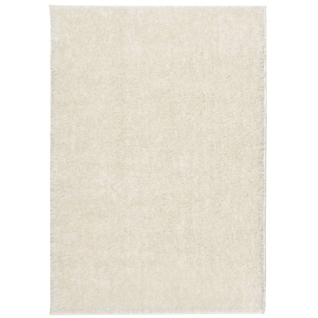 vidaXL Alfombra pelo largo aspecto brillante ISTAN crema 140x200 cm