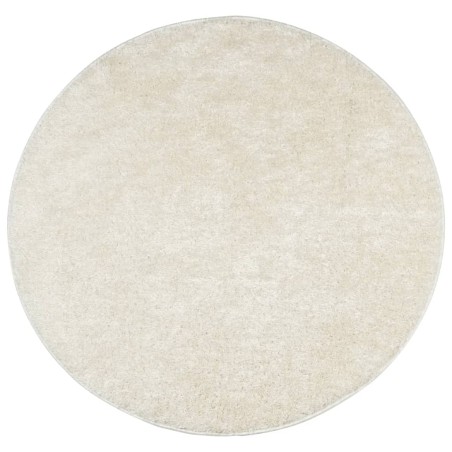 vidaXL Alfombra pelo largo aspecto brillante ISTAN crema Ø 120 cm