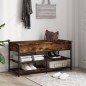 vidaXL Banco zapatero madera ingeniería roble ahumado 100x42,5x50 cm vidaXL Banco zapatero madera ingeniería roble ahumado 100x42,5x50 cm
