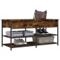 vidaXL Banco zapatero madera ingeniería roble ahumado 100x42,5x50 cm vidaXL Banco zapatero madera ingeniería roble ahumado 100x42,5x50 cm