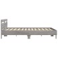 vidaXL Cama con cabecero madera ingeniería gris Sonoma 200x200 cm vidaXL Cama con cabecero madera ingeniería gris Sonoma 200x200 cm