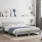 vidaXL Cama con cabecero madera ingeniería gris hormigón 200x200 cm vidaXL Cama con cabecero madera ingeniería gris hormigón 200x200 cm