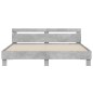 vidaXL Cama con cabecero madera ingeniería gris hormigón 200x200 cm vidaXL Cama con cabecero madera ingeniería gris hormigón 200x200 cm