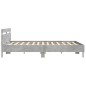 vidaXL Cama con cabecero madera ingeniería gris hormigón 200x200 cm vidaXL Cama con cabecero madera ingeniería gris hormigón 200x200 cm