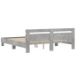 vidaXL Cama con cabecero madera ingeniería gris hormigón 200x200 cm vidaXL Cama con cabecero madera ingeniería gris hormigón 200x200 cm