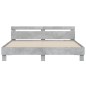 vidaXL Estructura de cama cabecero y luces LED gris hormigón 200x200cm vidaXL Estructura de cama cabecero y luces LED gris hormigón 200x200cm