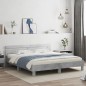 vidaXL Estructura de cama cabecero y luces LED gris hormigón 180x200cm vidaXL Estructura de cama cabecero y luces LED gris hormigón 180x200cm