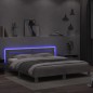 vidaXL Estructura de cama cabecero y luces LED gris hormigón 180x200cm vidaXL Estructura de cama cabecero y luces LED gris hormigón 180x200cm