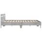 vidaXL Estructura de cama cabecero y luces LED gris hormigón 180x200cm vidaXL Estructura de cama cabecero y luces LED gris hormigón 180x200cm