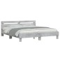 vidaXL Estructura de cama cabecero y luces LED gris hormigón 160x200cm vidaXL Estructura de cama cabecero y luces LED gris hormigón 160x200cm
