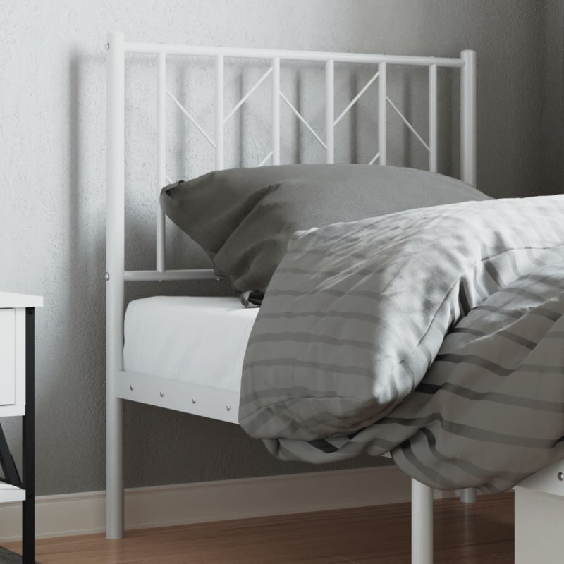 vidaXL Cabecero de metal blanco 75 cm vidaXL Cabecero de metal blanco 75 cm