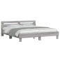 vidaXL Estructura de cama cabecero y luces LED gris Sonoma 160x200 cm vidaXL Estructura de cama cabecero y luces LED gris Sonoma 160x200 cm