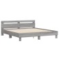 vidaXL Estructura de cama cabecero y luces LED gris Sonoma 160x200 cm vidaXL Estructura de cama cabecero y luces LED gris Sonoma 160x200 cm