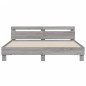 vidaXL Estructura de cama cabecero y luces LED gris Sonoma 160x200 cm vidaXL Estructura de cama cabecero y luces LED gris Sonoma 160x200 cm