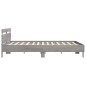 vidaXL Estructura de cama cabecero y luces LED gris Sonoma 160x200 cm vidaXL Estructura de cama cabecero y luces LED gris Sonoma 160x200 cm