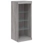 vidaXL Aparador con luz LED 3 pzas madera de ingeniería gris Sonoma vidaXL Aparador con luz LED 3 pzas madera de ingeniería gris Sonoma