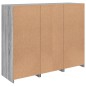 vidaXL Aparador con luz LED 3 pzas madera de ingeniería gris Sonoma vidaXL Aparador con luz LED 3 pzas madera de ingeniería gris Sonoma