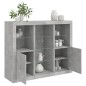 vidaXL Aparador con luz LED 3 pzas madera de ingeniería gris hormigón vidaXL Aparador con luz LED 3 pzas madera de ingeniería gris hormigón