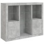 vidaXL Aparador con luz LED 3 pzas madera de ingeniería gris hormigón vidaXL Aparador con luz LED 3 pzas madera de ingeniería gris hormigón