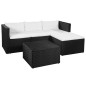 vidaXL Set de muebles de jardín 3 pzas ratán sintético negro y blanco