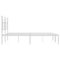 vidaXL Estructura de cama de metal con cabecero blanco 183x213 cm