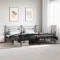 vidaXL Estructura de cama cabecero y pie de cama metal negro 200x200cm