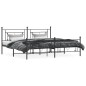 vidaXL Estructura de cama cabecero y pie de cama metal negro 200x200cm