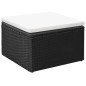 vidaXL Set de muebles de jardín 3 pzas ratán sintético negro y blanco