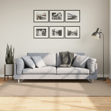 vidaXL Alfombra de pelo corto suave lavable HUARTE arena 140x200 cm
