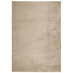 vidaXL Alfombra de pelo corto suave lavable HUARTE arena 140x200 cm