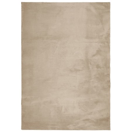 vidaXL Alfombra de pelo corto suave lavable HUARTE arena 140x200 cm