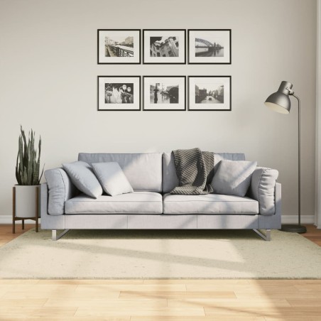 vidaXL Alfombra de pelo corto suave lavable HUARTE crema 140x200 cm