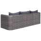 vidaXL Set de sofás de jardín 3 piezas y cojines ratán sintético gris vidaXL Set de sofás de jardín 3 piezas y cojines ratán sintético gris