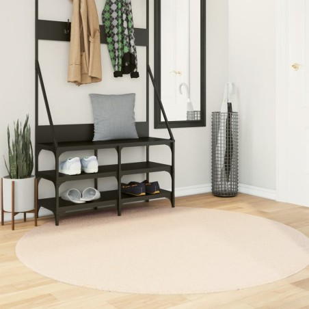 vidaXL Alfombra de pelo corto suave lavable HUARTE beige Ø 160 cm