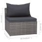 vidaXL Set de sofás de jardín 3 piezas y cojines ratán sintético gris vidaXL Set de sofás de jardín 3 piezas y cojines ratán sintético gris