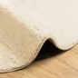 vidaXL Alfombra de pelo corto suave lavable HUARTE crema Ø 100 cm