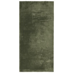 vidaXL Alfombra pelo corto suave lavable HUARTE verde bosque 100x200cm