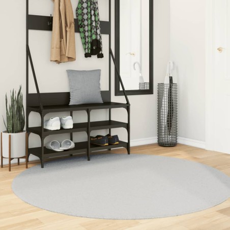 vidaXL Alfombra de pelo corto suave lavable HUARTE gris Ø 160 cm